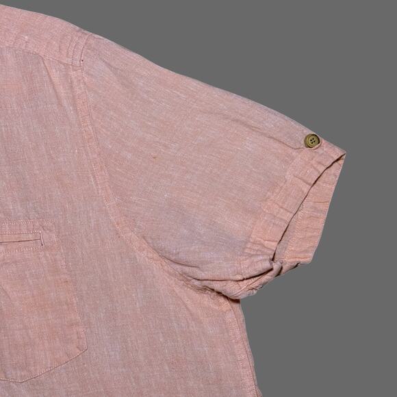 Baird McNutt Linen Murano Mens Pink SS Button Up Size L GUC - Picture 3 of 7